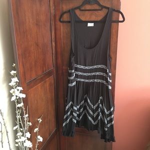 Free People mini dress, partially sheer. Large.
